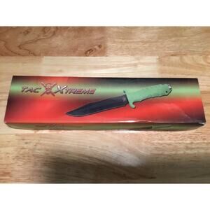 TAC XTREME Fixed 7" Black Blade Knife w/Sheath & Lanyard TX-039GB Frost Cutlery